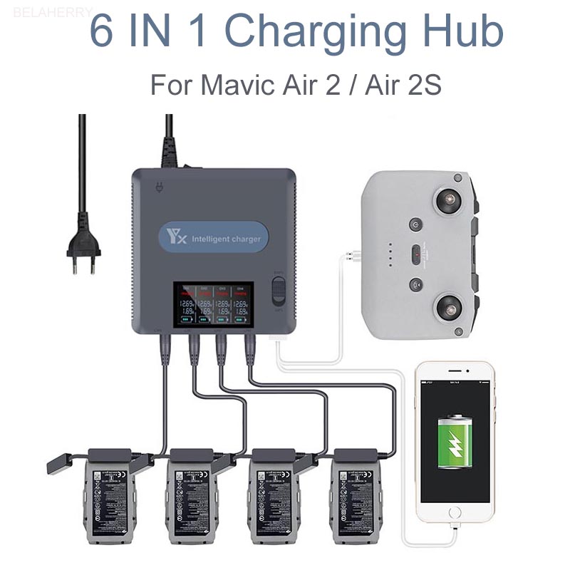 Drone Charging Hub - 디지털 디스플레이 배터리 충전기, DJI 매빅