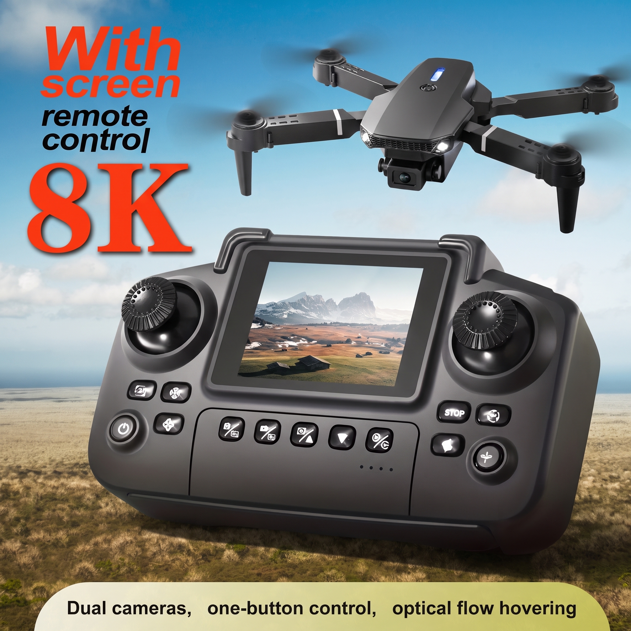 Drone Controller Screen - 2026년 업그레이드된 E88PRO MAX 접이식 드론은