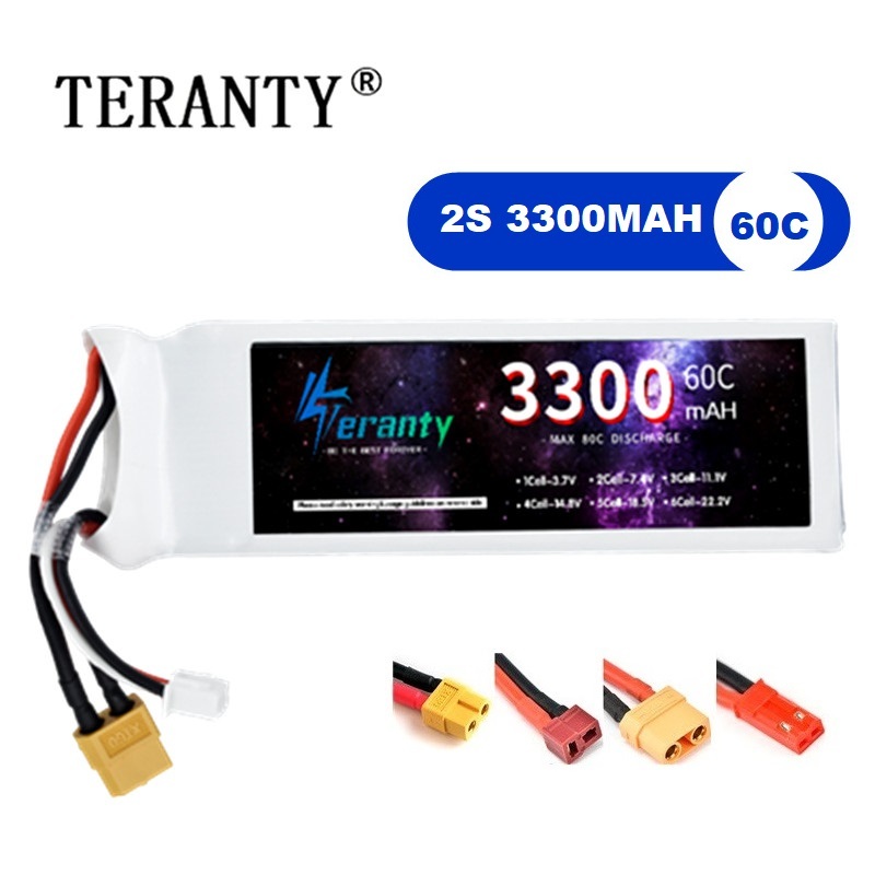 Drone Battery Adapter - 2S 7.4V LiPo 배터리 3300mAh 60C