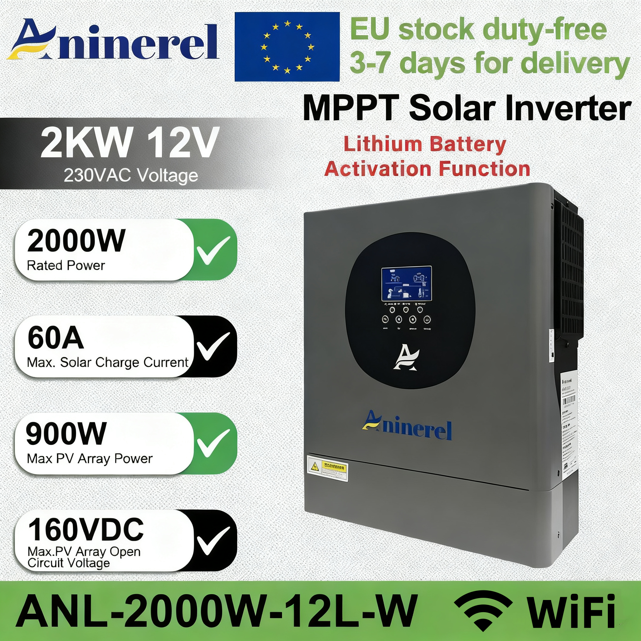 아니네렐 2KW 4.2KW 하이브리드 태양광 인버터 온 - Drone Solar Charger 리뷰 및 가격