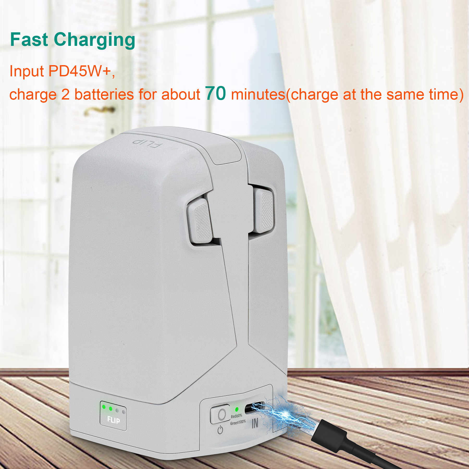 DJI 플립 드론용 45W 듀얼 배터리 충전기(저장 충 - Drone Charging Hub 리뷰 및 가격