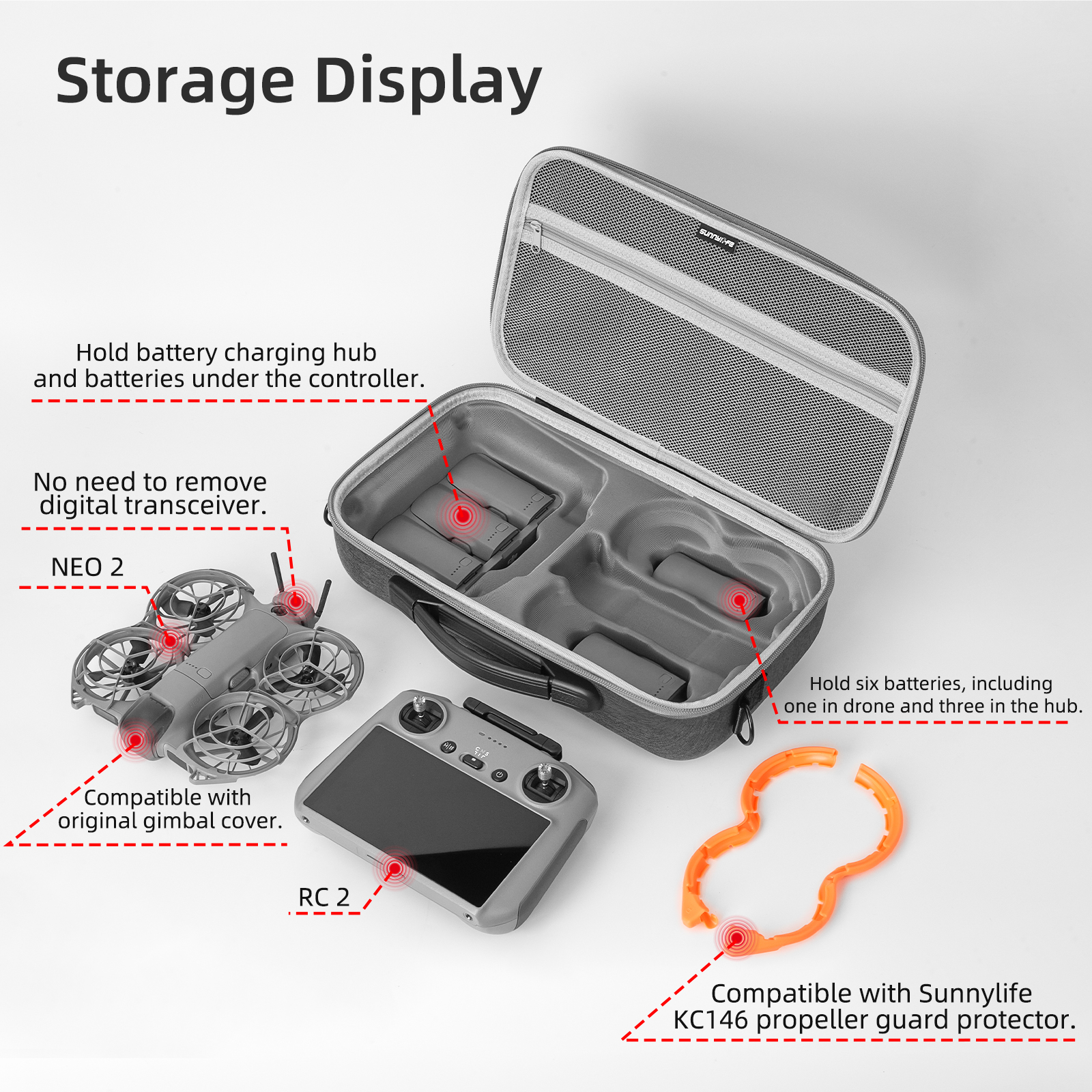 DJI Neo 2 및 RC 2 리모컨용 휴대용 케이스, - Drone Carrying Case 리뷰 및 가격